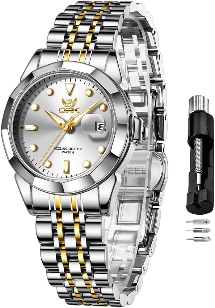 Watch Bracelet Dress Easy to Read Stainless Steel