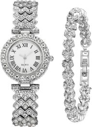 Women Diamond Watchs Luxury Fashion Ladies Bangle Bracelet Set Wrist Watch Female Dress Watch