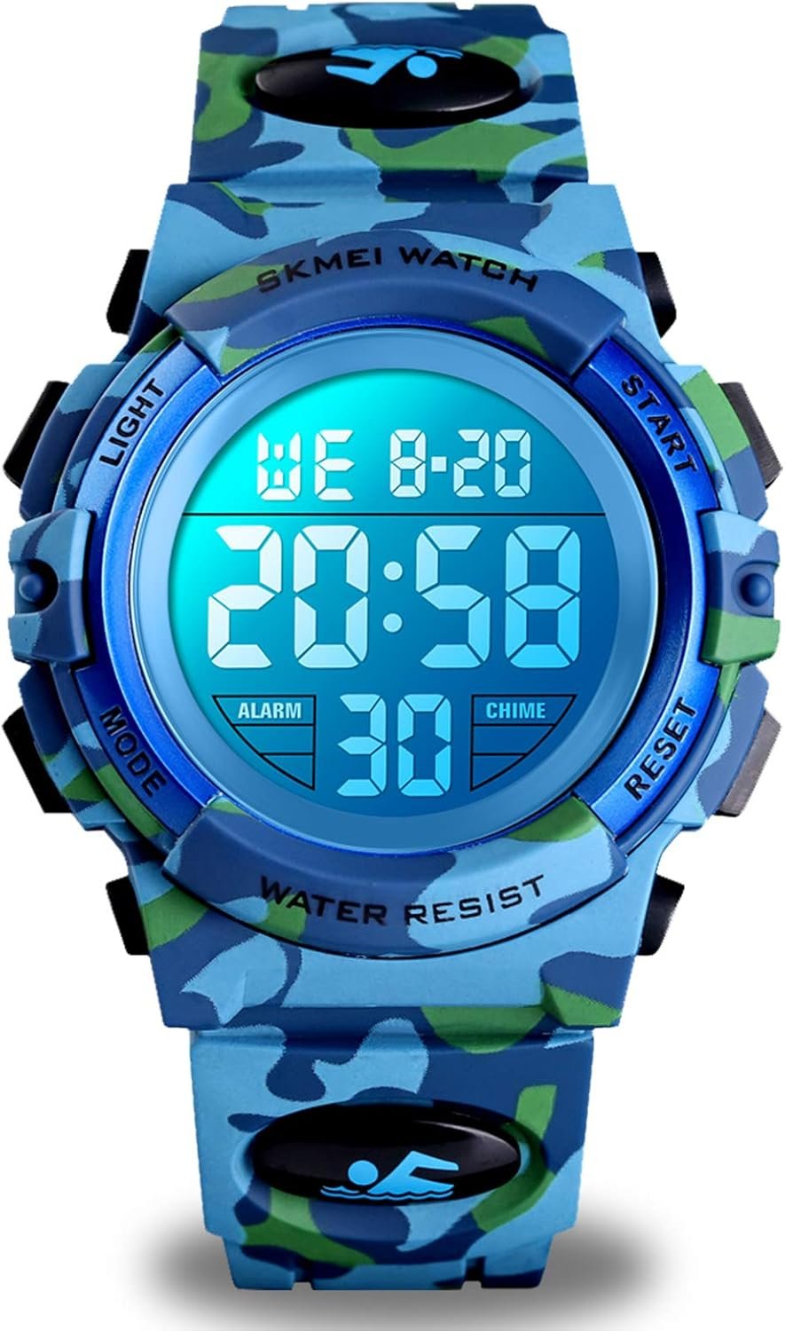 71IDRSesqgL._AC_SL1500_.jpg Sports Watch , Boy Waterproof Casual Electronic Quartz 7 Colorful Led Watches - Image 1