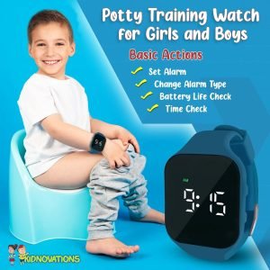 Rechargeable Water-Resistant Digital Watch Time Gift for Kids, Blue - Image 2