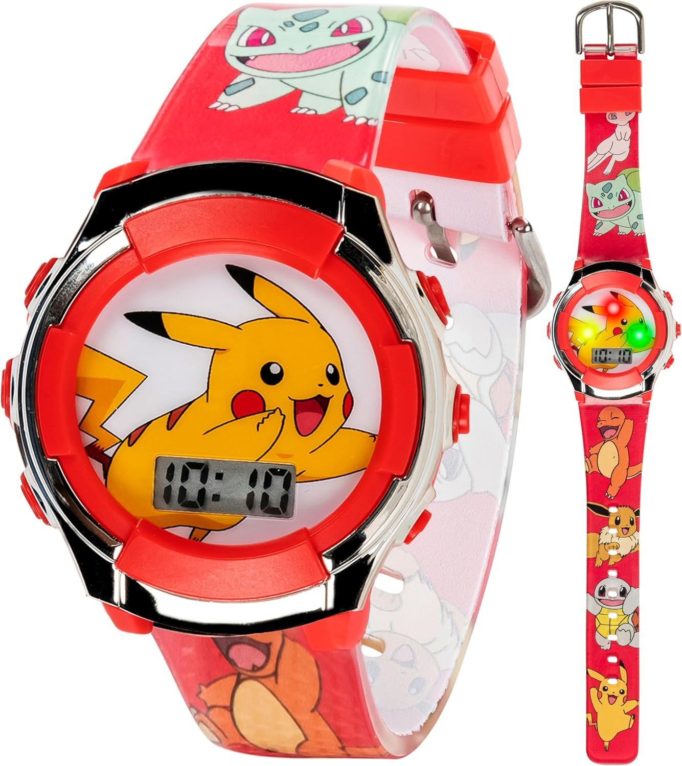 81UX3xydLsL._AC_SL1500_.jpg Accutime Kids Pokemon Pikachu Digital LCD Quartz Red Wrist Watch with Red Strap, Cool Inexpensive Gift & Party Favor for Boys, Girls, Adults All Ages (Model: POK4238AZ) - Image 1